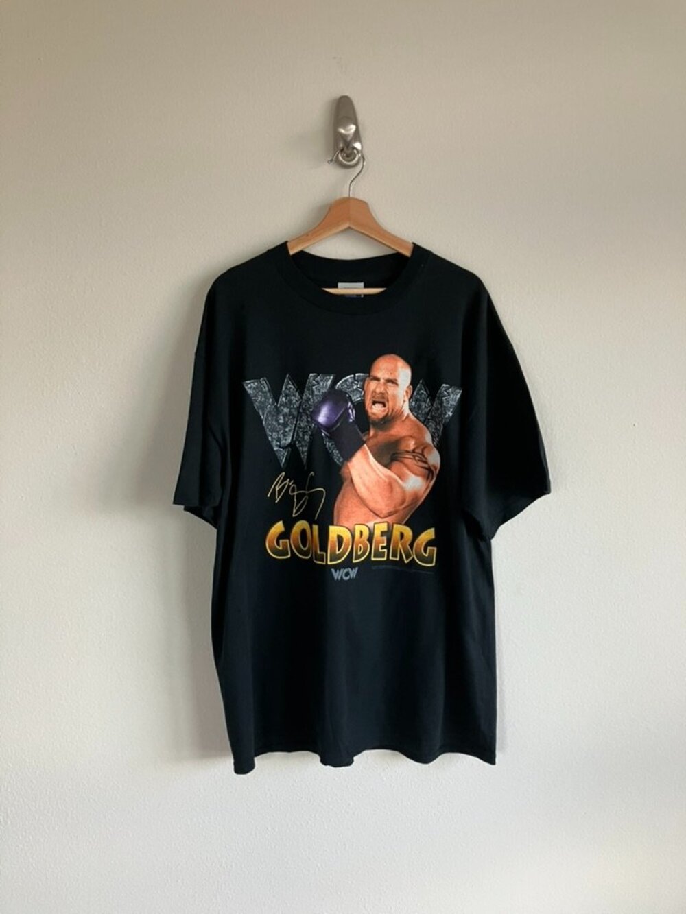Vintage Deadstock 90s WCW Goldberg Tultex Black Tee  Size XL